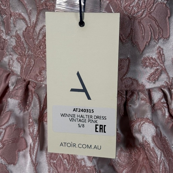 Atoir Winnie Halter Dress Vintage Pink Floral Mini US 4 AUS 8 Small - Picture 12 of 15